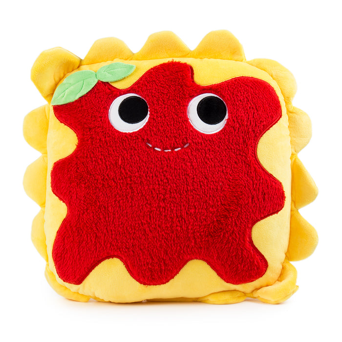 Large Yummy World Al Dente Ravioli plush pillow by Kidrobot, soft and colorful, featuring detailed ravioli design.
