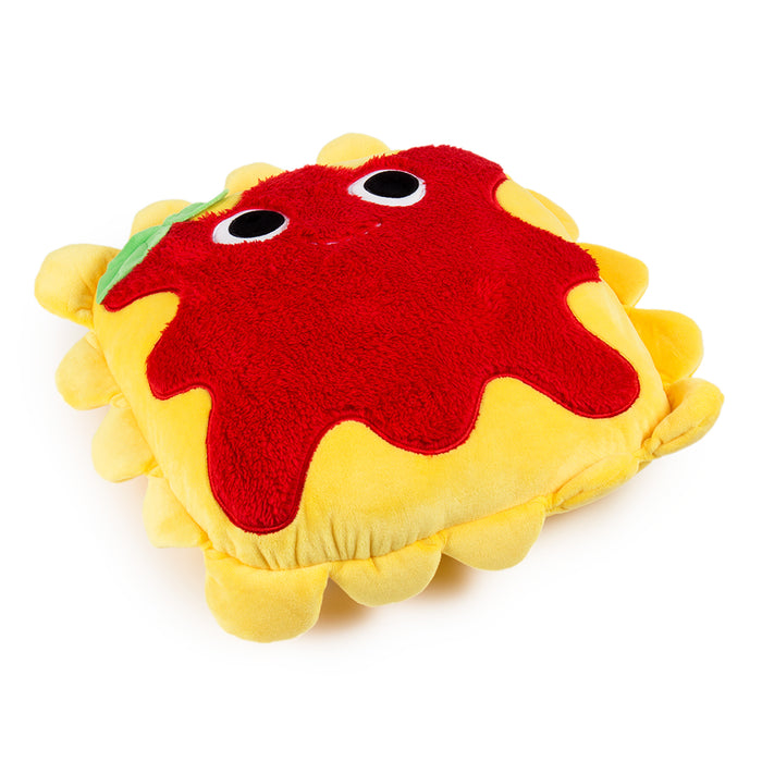 Kidrobot Yummy World large Al Dente Ravioli plush pillow with realistic pasta design and soft, cuddly texture.