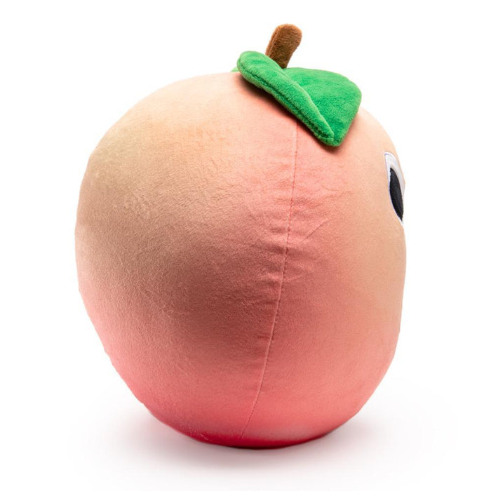 Yummy World Penelope Peach 10-inch plush toy by Kidrobot featuring a soft, adorable peach character with embroidered facial details.