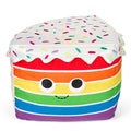 Yummy World Roy the Rainbow Cake 13-inch plush toy featuring colorful rainbow cake design and soft fabric.