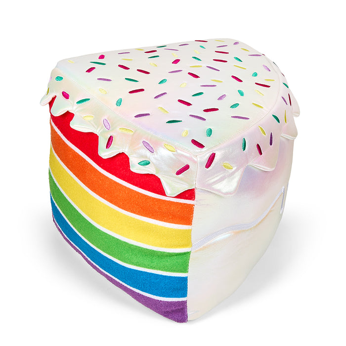 Yummy World Roy the Rainbow Cake 13-inch plush toy showing colorful rainbow cake design with soft fabric and detailed stitching.