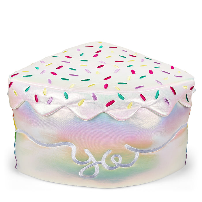 Yummy World Roy the Rainbow Cake 13-inch plush toy featuring colorful rainbow cake design and soft fabric.