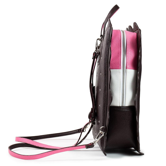 Yummy World Sandy the Ice Cream Sandwich backpack made of vegan leather with colorful, detailed ice cream sandwich design.
