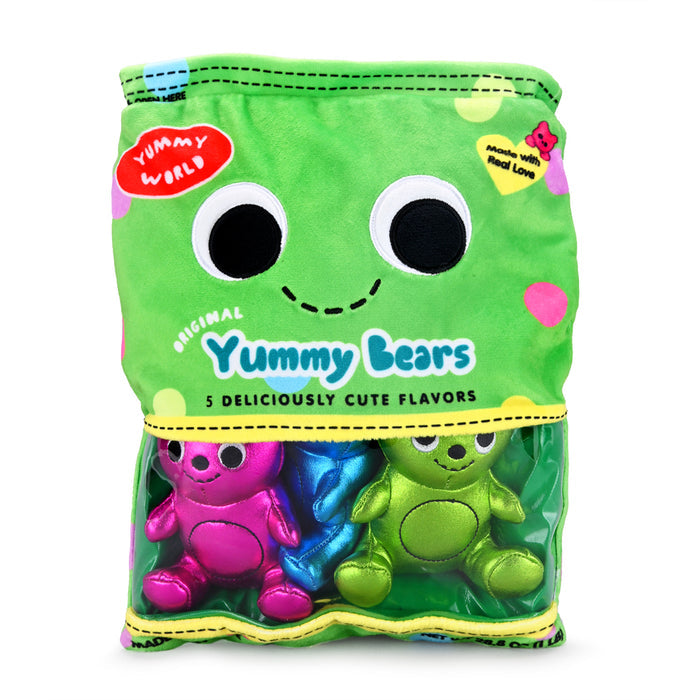 Yummy World Yummy Bears 10-inch interactive plush toy by Kidrobot, soft and colorful with a cute bear design.