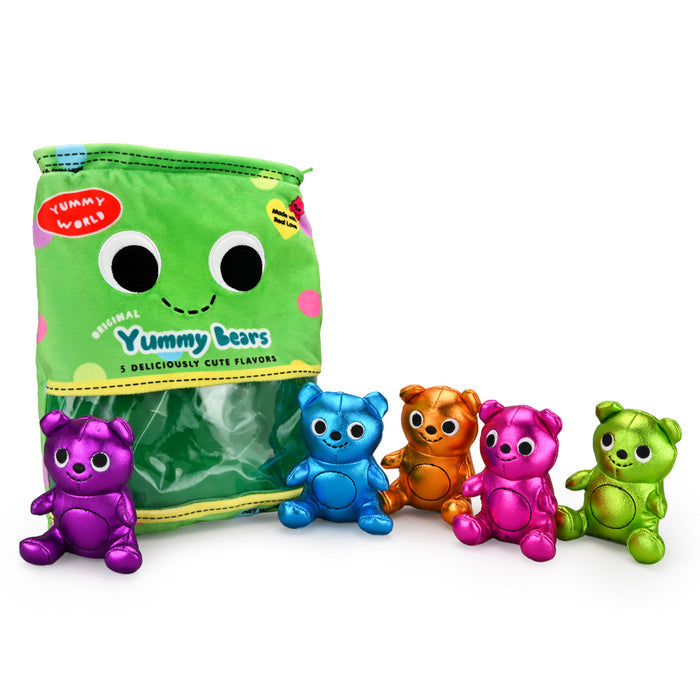 Yummy World Yummy Bears 10-inch interactive plush by Kidrobot, soft and colorful stuffed bear with playful features.