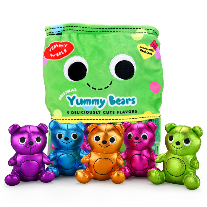 Yummy World Yummy Bears 10-inch interactive plush by Kidrobot, soft and colorful stuffed bear with playful features.